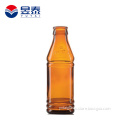 China Supplier Crown Cap Clear Round 330ml Amber Beer Glass Bottle